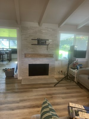 Stone work. Remodel - Remodel fireplace by replacing old brick and adding new stone and other options Stone work. Remodel - Remodel fireplace by replacing old brick and adding new stone and other options
