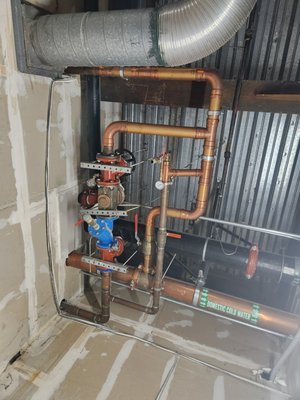 commercial repair - This is a repair of 6 inch commercial sewer pipe and an installation of a 2 inch backflow prevention valve