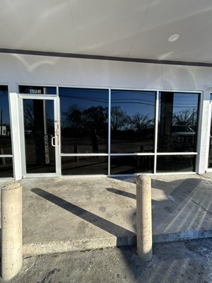 Commercial window tint - This window tint was placed on a commercial building where custom motorized shades weren’t a necessity. Applying tint here still gave the same satisfaction and sunblock as our motorized screens would have. Creating the necessary privacy the customer wanted as well as 95% sun blockage. Commercial window tint - This window tint was placed on a commercial building where custom motorized shades weren’t a necessity. Applying tint here still gave the same satisfaction and sunblock as our motorized screens would have. Creating the necessary privacy the customer wanted as well as 95% sun blockage.