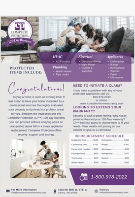 120-Day Warranty - Ask about our 120-Day warranty. Our warranties are free with every home inspection. 120-Day Warranty - Ask about our 120-Day warranty. Our warranties are free with every home inspection.