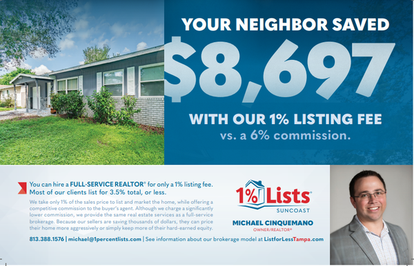 $8697 Saved-4731 80th Terrace Pinellas Park FL - Seller saved over $8K versus paying a 6% commission! $8697 Saved-4731 80th Terrace Pinellas Park FL - Seller saved over $8K versus paying a 6% commission!