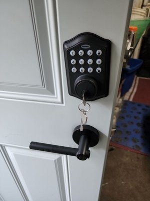 Service door install - New service door and screen door.