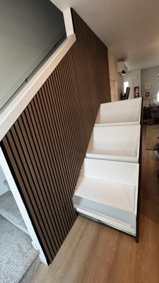Under stars cabinets. - This property didn’t have much storage space so the owner wanted to have some cabinets under the stairs to take advantage of it and she wanted to have some panels to make it look nice and clean. Under stars cabinets. - This property didn’t have much storage space so the owner wanted to have some cabinets under the stairs to take advantage of it and she wanted to have some panels to make it look nice and clean.