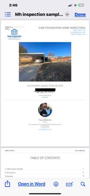 Sample report of actual inspection results - This was an old practice report I did and got permission to use pics finally Sample report of actual inspection results - This was an old practice report I did and got permission to use pics finally