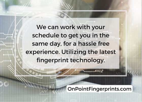 Mobile Notary - OnPoint Fingerprint Solutions offers general notary services in our office and at the location of your choosing, for your convenience. 
Offering inhouse or mobile notary as well as I-9 Verification.