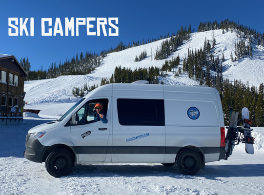 Ski Campers - We provide off-grid capable vehicles with optional heaters. Whether your cross country skiing or just prefer a different experience than a ski lounge, we've got you covered.