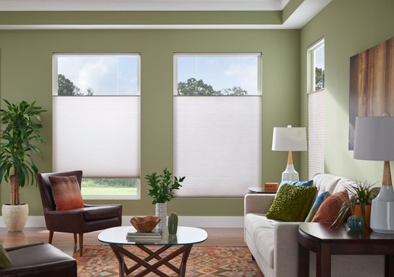 Shades (Roller, Roman and Honeycomb Shades) - Shades are a fantastic way to decorate, upgrade and give more life to your home! With three amazing options, you can style your home and windows exactly the way you want to. Our natural woven shades offer a more natural style of shade, with woven woods, grasses, bamboo and more! All are an eco friendly option as well. Roller shades offer an incredibly wide variety of options. You can choose a continuous loop chain, cordless or automation. You have 648 fabrics to choose from allowing you to find the perfect color for your home. You also get to choose the amount of light from 1%-10% of light filtration! Your choices are endless. Last we have honeycomb shades.The honeycomb shade - the most efficient in nature - is also the most insulating. The cell construction helps insulate your windows, keeping your home warmer in the winter and cooler in the summer. With many options of colors, fabrics, and widths, you'll be able to find what you're looking for without a doubt! Shades (Roller, Roman and Honeycomb Shades) - Shades are a fantastic way to decorate, upgrade and give more life to your home! With three amazing options, you can style your home and windows exactly the way you want to. Our natural woven shades offer a more natural style of shade, with woven woods, grasses, bamboo and more! All are an eco friendly option as well. Roller shades offer an incredibly wide variety of options. You can choose a continuous loop chain, cordless or automation. You have 648 fabrics to choose from allowing you to find the perfect color for your home. You also get to choose the amount of light from 1%-10% of light filtration! Your choices are endless. Last we have honeycomb shades.The honeycomb shade - the most efficient in nature - is also the most insulating. The cell construction helps insulate your windows, keeping your home warmer in the winter and cooler in the summer. With many options of colors, fabrics, and widths, you'll be able to find what you're looking for without a doubt!
