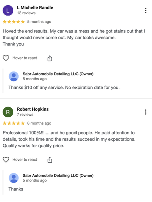 Check Out Our 5-Star Reviews! - Call now to book! Check Out Our 5-Star Reviews! - Call now to book!