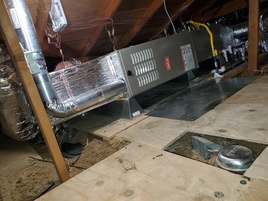 Heating Installation - This furnace was installed in an attic Heating Installation - This furnace was installed in an attic