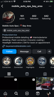 We're On Instagram and TikTok - Follow us on our Instagram and TikTok! 

https://www.tiktok.com/@mobileautospa777?_t=8d4iWIbZo5q&_r=1
https://www.instagram.com/mobile_auto_spa_bay_area?igshid=OGQ5ZDc2ODk2ZA%3D%3D