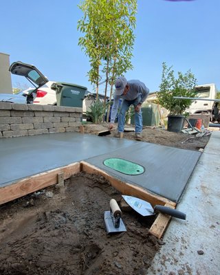 Concrete Walkway / Pavers - Manhattan Beach, California - Small Concrete pour. Customer needed an area for there trashcans so we created easy access for them to be able to roll them in and out. Rest of the landscape transformation is coming soon as well! Concrete Walkway / Pavers - Manhattan Beach, California - Small Concrete pour. Customer needed an area for there trashcans so we created easy access for them to be able to roll them in and out. Rest of the landscape transformation is coming soon as well!