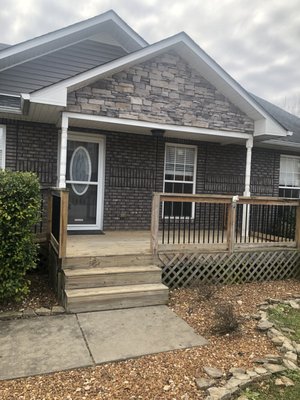 Front Porch Repair and Refresh - This front porch was needing a refresh of paint and repair of old lattice. Front Porch Repair and Refresh - This front porch was needing a refresh of paint and repair of old lattice.
