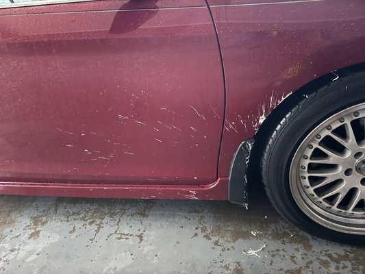 Ran over paint on vehicles! - This was a quick project where the customer ran over a bucket of paint and brought the vehicle to me to remove it!