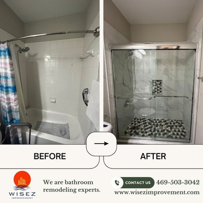 Tub to shower conversion - This remodel included: design, tile, sliding glass doors. It was a tub to shower conversion. Tub to shower conversion - This remodel included: design, tile, sliding glass doors. It was a tub to shower conversion.