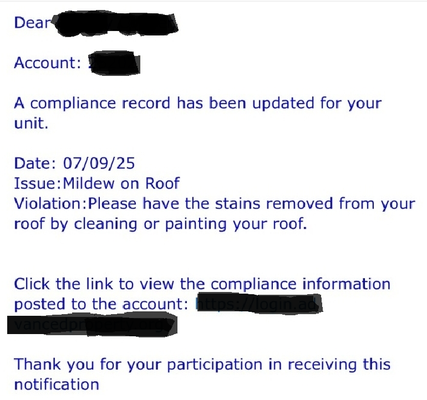 HOA Letter - HOA Notice? No problem. 🧽🧼
This tile roof had organic buildup that caught the attention of the HOA — but we handled it quickly and safely.
We used our specialized soft wash process, designed specifically for tile roofing. It removes years of grime without pressure damage, preserving the integrity and appearance of the tile.
✅ Safe for all types of roofs (This was Flat Concrete Roof Tiles)
✅ HOA-compliant results
✅ No pressure damage
✅ Locally owned & fully insured
Have an HOA warning or just want your roof looking its best again? Reach out! Call/text (321) 298-3067 or message me directly.
📍Serving all of Brevard County
📸 Before & after photos included! HOA Letter - HOA Notice? No problem. 🧽🧼
This tile roof had organic buildup that caught the attention of the HOA — but we handled it quickly and safely.
We used our specialized soft wash process, designed specifically for tile roofing. It removes years of grime without pressure damage, preserving the integrity and appearance of the tile.
✅ Safe for all types of roofs (This was Flat Concrete Roof Tiles)
✅ HOA-compliant results
✅ No pressure damage
✅ Locally owned & fully insured
Have an HOA warning or just want your roof looking its best again? Reach out! Call/text (321) 298-3067 or message me directly.
📍Serving all of Brevard County
📸 Before & after photos included!