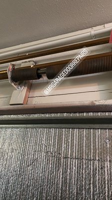 Broken spring - This was done for a customer whose spring unexpectedly broke. Broken spring - This was done for a customer whose spring unexpectedly broke.