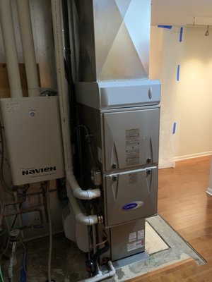 New upgraded furnace - New Carrier furnace installation.