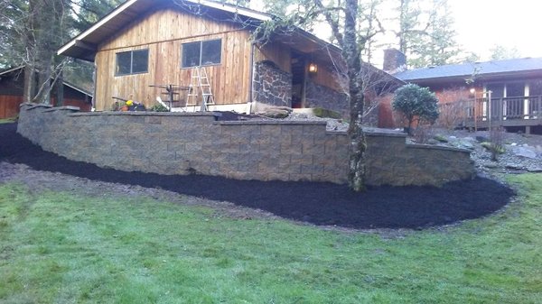 Retaining Wall with Corner stone - Drainage issue and replacing the retaining wall Retaining Wall with Corner stone - Drainage issue and replacing the retaining wall