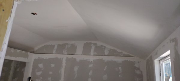tape and finished drywall - this was a shed to mini house conversation tape and finished drywall - this was a shed to mini house conversation