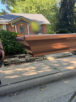 Copper Gutters - Best Dam Gutters Plus’s copper gutters are premium, seamless gutter systems crafted from high-quality copper metal that naturally resists corrosion and develops a beautiful patina over time. These gutters blend long-lasting performance with classic aesthetic appeal, making them an excellent choice for homeowners who want both durable water management and enhanced architectural character for their home. Each system is custom-measured and installed with precision to fit the roofline and is backed by the company’s lifetime-backed warranty and experienced craftsmanship.