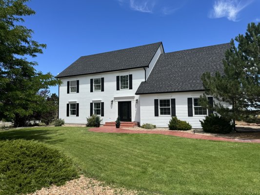 Re-roof and Exterior Repairs - This was a storm restoration project where we installed a new roof, full exterior paint and garage door replacement. Re-roof and Exterior Repairs - This was a storm restoration project where we installed a new roof, full exterior paint and garage door replacement.