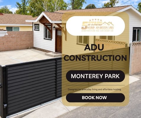 ADU Construction in Monterey Park - New detached ADU designed and built for comfortable, modern living. This project features a bright open layout, custom kitchen, stylish bathrooms, dedicated laundry area, and clean exterior finishes for a functional move-in-ready space. ADU Construction in Monterey Park - New detached ADU designed and built for comfortable, modern living. This project features a bright open layout, custom kitchen, stylish bathrooms, dedicated laundry area, and clean exterior finishes for a functional move-in-ready space.