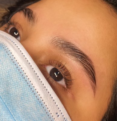 Brow Lamination - Brow Lamination is the best service for one to enhance their brows! Brow lamination redirects the hair resulting in a tamer, fuller, and more beautiful appearance. This service includes brow threading for a clean look. Brow tint can be added to create an even bolder look! Service lasts about 6-8 weeks. Brow Lamination - Brow Lamination is the best service for one to enhance their brows! Brow lamination redirects the hair resulting in a tamer, fuller, and more beautiful appearance. This service includes brow threading for a clean look. Brow tint can be added to create an even bolder look! Service lasts about 6-8 weeks.