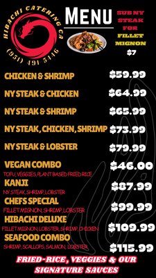 HIBACHI MENU - OUR CURRENT MENU HIBACHI MENU - OUR CURRENT MENU