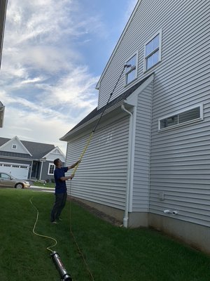 Window Cleaning - Soft wash of the glass, frames, and sills of windows and doors to remove dirt and grime ensuring spotless, streak free glass. Window Cleaning - Soft wash of the glass, frames, and sills of windows and doors to remove dirt and grime ensuring spotless, streak free glass.