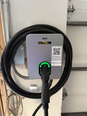 Home EV Charger Installations - A couple of recent EV charger installs. One customer went with a Blink charger, the other had a Tesla Wall Connector.
The process is about the same either way: we make sure the panel can handle the extra load, run a dedicated circuit out to the garage, and mount the charger where the cord actually reaches the car.
Both of these are on their own breaker, so charging overnight won't trip anything else in the house. If you already bought a charger, we can install it.
If you haven't, we'll help you pick one that fits your car and your panel. Home EV Charger Installations - A couple of recent EV charger installs. One customer went with a Blink charger, the other had a Tesla Wall Connector.
The process is about the same either way: we make sure the panel can handle the extra load, run a dedicated circuit out to the garage, and mount the charger where the cord actually reaches the car.
Both of these are on their own breaker, so charging overnight won't trip anything else in the house. If you already bought a charger, we can install it.
If you haven't, we'll help you pick one that fits your car and your panel.