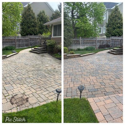 Paver cleaning to remove all organic growth and stains. Removal of old sand. Replacing with poly metric sand and ceiling.  - These are two pavers patios that were in bad shape. We removed all the old paper sand. Clean the pavers to remove all organic growth and stains . Added new poly metric sand to lock the pavers in place and sealed them to protect them.  Paver cleaning to remove all organic growth and stains. Removal of old sand. Replacing with poly metric sand and ceiling.  - These are two pavers patios that were in bad shape. We removed all the old paper sand. Clean the pavers to remove all organic growth and stains . Added new poly metric sand to lock the pavers in place and sealed them to protect them. 