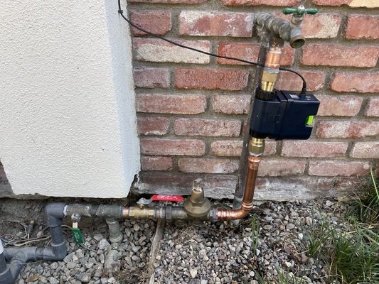 Water Monitor & Shutoff Installation - This customer was required by their homeowner's insurance to install a water monitoring & shutoff system. Recently many insurance companies have begun to require and/or give discounts for this and they require it's installation by a licensed plumbing contractor. This device will alert you to any unusual increase in water consumption and allow you to shut off your water via an app on your phone. Having this system installed will give you total peace of mind & the ability to avoid flooding damage whether you are at home or away. At Downey Plumbing, we are a licensed plumbing contractor and we are experienced in the professional installation of the Moen Flo Smart Water Monitor & Shutoff system. Visit our website for a $50 off installation coupon! Water Monitor & Shutoff Installation - This customer was required by their homeowner's insurance to install a water monitoring & shutoff system. Recently many insurance companies have begun to require and/or give discounts for this and they require it's installation by a licensed plumbing contractor. This device will alert you to any unusual increase in water consumption and allow you to shut off your water via an app on your phone. Having this system installed will give you total peace of mind & the ability to avoid flooding damage whether you are at home or away. At Downey Plumbing, we are a licensed plumbing contractor and we are experienced in the professional installation of the Moen Flo Smart Water Monitor & Shutoff system. Visit our website for a $50 off installation coupon!