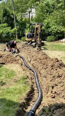 Customer tried several ways DIY to solve their drainage issues.
We re directed the water to a more suitable location - Customer had issues with standing water and needed to have drainage installed to route to water to a more suitable location Customer tried several ways DIY to solve their drainage issues.
We re directed the water to a more suitable location - Customer had issues with standing water and needed to have drainage installed to route to water to a more suitable location
