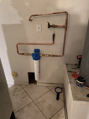 Nuvo manor water Softener - Nuvo Whole house water Softener filter. Produces great drinking water with the same quality as your bottled water you can purchase at local grocery store . We install these and mount it on your garage wall filter gets changed 2-3 times a year depending on number of people . Also cuts down sediment, hard water, calcium ,corrosion around your  fixtures.