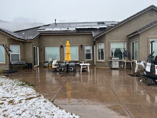 Winter Project - Project started in the middle of winter, worked through rain, snow, and mud to get this large cover ready for its outdoor kitchen and summer time fun ! Winter Project - Project started in the middle of winter, worked through rain, snow, and mud to get this large cover ready for its outdoor kitchen and summer time fun !