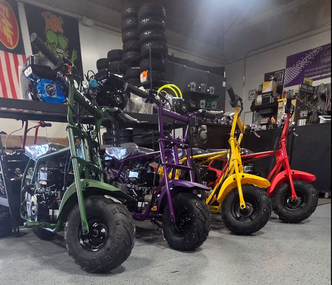 Ride Small, Dream Big – Mini Bikes and Performance Parts from DJ Motor Sports - At DJ Motor Sports, we live and breathe mini bikes. Whether you’re chasing vintage restoration, looking for high-performance parts, or want a custom mini bike that stands out, our expert team has you covered. From quality engines and camshafts to precision tuning and killer color options, we turn your mini bike dreams into reality. Visit us for unbeatable service and a showroom full of adventure! Ride Small, Dream Big – Mini Bikes and Performance Parts from DJ Motor Sports - At DJ Motor Sports, we live and breathe mini bikes. Whether you’re chasing vintage restoration, looking for high-performance parts, or want a custom mini bike that stands out, our expert team has you covered. From quality engines and camshafts to precision tuning and killer color options, we turn your mini bike dreams into reality. Visit us for unbeatable service and a showroom full of adventure!