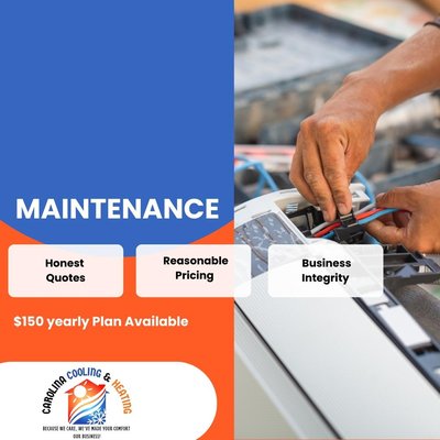 HVAC Maintenance - Includes 26 point service inspection twice a year. In summer we also include extra's such as waxing. You also get additional discounts for being a yearly service member. Call now to get more information! HVAC Maintenance - Includes 26 point service inspection twice a year. In summer we also include extra's such as waxing. You also get additional discounts for being a yearly service member. Call now to get more information!