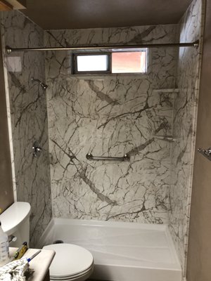 Decker-Walk-in Shower - Mrs. was tired of having an old tile shower that required constant cleaning and wanted something much more modern and maintenance free. We gutted the old shower and replaced everything from the studs up, the new shower looks much better! Decker-Walk-in Shower - Mrs. was tired of having an old tile shower that required constant cleaning and wanted something much more modern and maintenance free. We gutted the old shower and replaced everything from the studs up, the new shower looks much better!