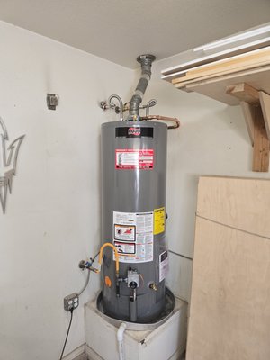 Gas Water Heater Installations - We specialize in professional gas water heater installations for homeowners throughout the Phoenix area. Every installation includes removal and disposal of the old water heater, new water supply lines, a new gas sediment trap when required, reconnection of the venting and temperature relief line, leak testing, and a thorough inspection to ensure everything meets current plumbing code. We install high-quality Rheem/ Ruud and Bradford White water heaters and take pride in clean workmanship, reliable service, and leaving every home as clean as we found it. Whether you're replacing a leaking water heater or upgrading to a new unit, our goal is to make the process simple, safe, and stress-free. Gas Water Heater Installations - We specialize in professional gas water heater installations for homeowners throughout the Phoenix area. Every installation includes removal and disposal of the old water heater, new water supply lines, a new gas sediment trap when required, reconnection of the venting and temperature relief line, leak testing, and a thorough inspection to ensure everything meets current plumbing code. We install high-quality Rheem/ Ruud and Bradford White water heaters and take pride in clean workmanship, reliable service, and leaving every home as clean as we found it. Whether you're replacing a leaking water heater or upgrading to a new unit, our goal is to make the process simple, safe, and stress-free.