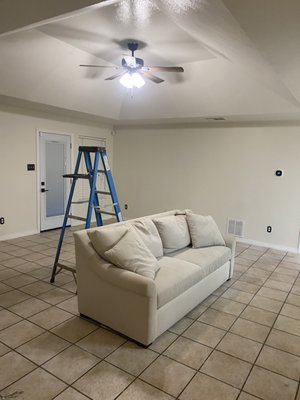 Interior paint - This was a new paint job that we had to go from gray to white and we did it in a day