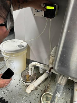 Chemical grease pump installed in commercial kitchen to reduce smell and grease back up. With ECO friendly bio organic cleaner. - This was a chemical pump system we installed in a commercial kitchen to reduce smell and breakdown grease, with a ECO friendly chemical. Going green and keeping your drains clear.