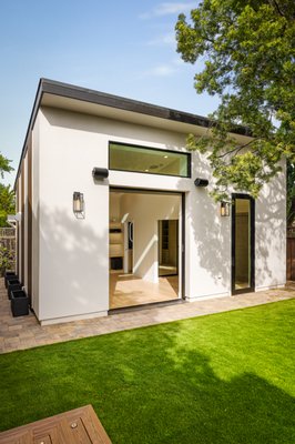 Burlingame ADU Construction:Designed for Family Hosting, Comfort, and Seamless Indoor-Outdoor Living. - A thoughtfully designed ADU created as an extension of the family home, primarily intended for hosting guests and providing additional living space for family gatherings. The design emphasizes comfort, openness, and a strong connection between indoor and outdoor living. A large sliding glass door creates a seamless transition between the interior and exterior spaces, allowing natural light to fill the home while enhancing the sense of openness and flow. The project combines functionality with a warm, modern atmosphere tailored for family use and entertaining. Burlingame ADU Construction:Designed for Family Hosting, Comfort, and Seamless Indoor-Outdoor Living. - A thoughtfully designed ADU created as an extension of the family home, primarily intended for hosting guests and providing additional living space for family gatherings. The design emphasizes comfort, openness, and a strong connection between indoor and outdoor living. A large sliding glass door creates a seamless transition between the interior and exterior spaces, allowing natural light to fill the home while enhancing the sense of openness and flow. The project combines functionality with a warm, modern atmosphere tailored for family use and entertaining.