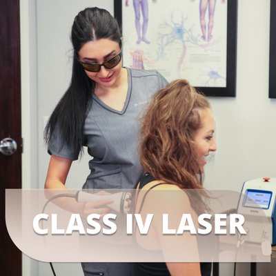 Class IV Laser - Class IV laser is also called deep tissue laser therapy which utilizes deep, penetrating, photonic light energy. This energy can alleviate pain and stiffness through increasing microcirculation and reducing inflammation. It allows the body to use its natural healing powers by activating a positive cellular response and increasing tissue oxygenation.
Sometimes deep laser therapy is referred to as “hot” laser therapy because it's different from other conventional laser therapies, where it produces heat. Laser produces heat which can penetrate the skin and muscle fascia deeper than any other form of topically applied heat. This provides an intense warmth causing instant relief as it can reach deeper muscle layers. Laser application can signal the nervous system to respond to damaged or compromised tissue through exciting the natural photochemical response. Class IV Laser - Class IV laser is also called deep tissue laser therapy which utilizes deep, penetrating, photonic light energy. This energy can alleviate pain and stiffness through increasing microcirculation and reducing inflammation. It allows the body to use its natural healing powers by activating a positive cellular response and increasing tissue oxygenation.
Sometimes deep laser therapy is referred to as “hot” laser therapy because it's different from other conventional laser therapies, where it produces heat. Laser produces heat which can penetrate the skin and muscle fascia deeper than any other form of topically applied heat. This provides an intense warmth causing instant relief as it can reach deeper muscle layers. Laser application can signal the nervous system to respond to damaged or compromised tissue through exciting the natural photochemical response.