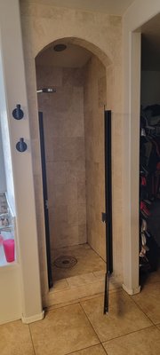 Master Shower 2024 - This was a master shower we were asked to refresh. The old travertine job was done by an amature, poorly executed waterproofing, and the list gets worse from there! We got rid of the arched alcove and brought it out about 10" overall. It looks and feels bigger. It's clean, will stand the test of time, and was done right! Master Shower 2024 - This was a master shower we were asked to refresh. The old travertine job was done by an amature, poorly executed waterproofing, and the list gets worse from there! We got rid of the arched alcove and brought it out about 10" overall. It looks and feels bigger. It's clean, will stand the test of time, and was done right!