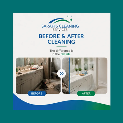 Before and After - Our results speak for themselves! At Sarah’s Cleaning Services, we believe a truly clean space is something you can see—and feel. Explore our Before & After gallery to witness the dramatic transformations we deliver. From tough kitchen grime to spotless bathrooms and revived living spaces, our meticulous attention to detail turns even the messiest areas into sparkling, inviting environments. Before and After - Our results speak for themselves! At Sarah’s Cleaning Services, we believe a truly clean space is something you can see—and feel. Explore our Before & After gallery to witness the dramatic transformations we deliver. From tough kitchen grime to spotless bathrooms and revived living spaces, our meticulous attention to detail turns even the messiest areas into sparkling, inviting environments.