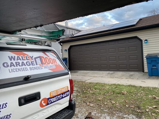 New replacement - Install new brown color garage door
Remove old door . New replacement - Install new brown color garage door
Remove old door .
