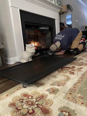 Making a customer happy with a new filter system and Fireplace Blower! - We added an AirBear filter system to increase the Efficiency of filtering the air in their home and reduced the amount of times a filter needs to be changed out.
We installed a gas fireplace blower to increase the heat in their living room without having to increase temperature at the thermostat. Making a customer happy with a new filter system and Fireplace Blower! - We added an AirBear filter system to increase the Efficiency of filtering the air in their home and reduced the amount of times a filter needs to be changed out.
We installed a gas fireplace blower to increase the heat in their living room without having to increase temperature at the thermostat.
