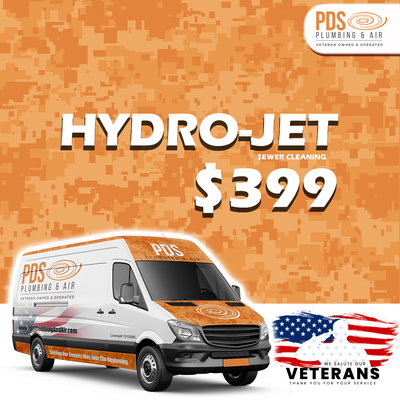 $399.00 Hydro-Jet Sewer Service, Act Now! Limited Time. - Experience exceptional plumbing services with our limited-time offer on Hydro-Jet Sewer Service from PDS Plumbing and Air! Say goodbye to clogs and blockages with our powerful solution for just $399.00. Don't miss out on this opportunity for a clean and smoothly flowing sewer system. Contact us today to schedule your appointment and enjoy the benefits of hassle-free plumbing. Your satisfaction is our priority! $399.00 Hydro-Jet Sewer Service, Act Now! Limited Time. - Experience exceptional plumbing services with our limited-time offer on Hydro-Jet Sewer Service from PDS Plumbing and Air! Say goodbye to clogs and blockages with our powerful solution for just $399.00. Don't miss out on this opportunity for a clean and smoothly flowing sewer system. Contact us today to schedule your appointment and enjoy the benefits of hassle-free plumbing. Your satisfaction is our priority!