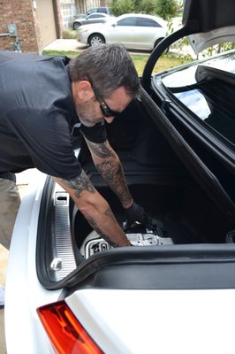 Audi Battery Replacement - Audi A8 battery replacement located in the trunk. Audi Battery Replacement - Audi A8 battery replacement located in the trunk.