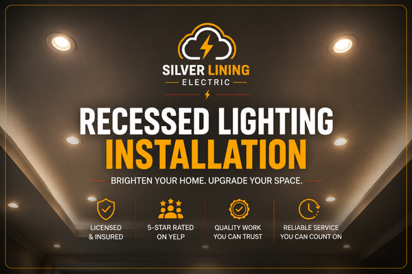 Recessed Lighting Installation - Professional recessed lighting installation designed to improve visibility, comfort, and the overall look of your space. Silver Lining Electric provides clean, reliable lighting solutions for homes throughout the Sacramento and Placer County area. Recessed Lighting Installation - Professional recessed lighting installation designed to improve visibility, comfort, and the overall look of your space. Silver Lining Electric provides clean, reliable lighting solutions for homes throughout the Sacramento and Placer County area.
